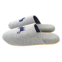 【スリッパ】アニマルシルエット（ネコ） ソフトスリッパ ネイビー Lサイズ 1足