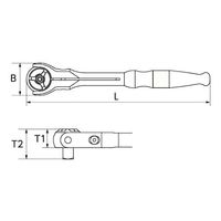 京都機械工具 KTC 9.5SQ ショートスイベルラチェットハンドル BRSW3S 1丁（直送品）