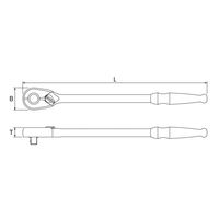 京都機械工具 KTC 9.5SQ 90ギア ロングラチェットハンドル BR390L 1丁（直送品）