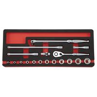 京都機械工具 KTC 9.5SQ 18点組 ソケットレンチセット 六角形状 TB318A 1セット（直送品）