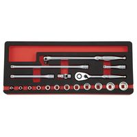 京都機械工具 KTC 9.5SQ 18点組 ソケットレンチセット 十二角形状 TB318WA 1セット（直送品）