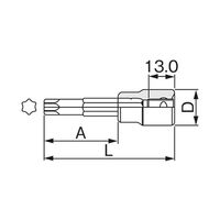 TONE トルクスソケット(強力タイプ) 3TXT40 1PC（直送品）