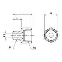 コクゴ ねじ込継手異径オスメスソケット(黄銅製) GMFー0201ーBS 303-0000239 1個（直送品）