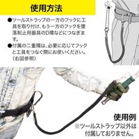 ジェフコム ツールストラップ(伸縮ベルト) TLSー3BK 1ケ（直送品）