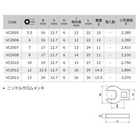 旭金属工業 クローフートレンチ VC2006 1/4×6 1丁（直送品）