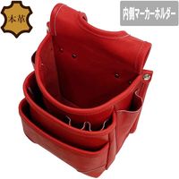藤原産業 コヅチ 革製腰袋3段 レッド CHSー06R 1個（直送品）