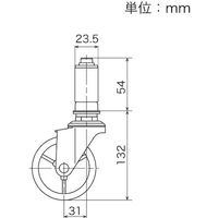 矢崎化工 yazaki ステンパイプキャスター 車輪径φ100 自在車 ナイロン車輪 YNRー100 N SUS 1個 575-7159（直送品）