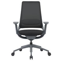 【法人限定/車上渡し】アール・エフ・ヤマカワ ハグ チェア 可動肘ランバー付き ブラック グレーフレーム RFHUC-001BK-GF 1個（直送品）