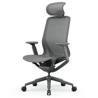 【法人限定/車上渡し】アール・エフ・ヤマカワ アリア チェア可動肘 ヘッドレスト付き ダークグレー RFARC-001DG-HR 1個（直送品）