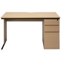 【法人限定/車上渡し】アール・エフ・ヤマカワ ワークデスクII片袖 W1200×D700 ウォルナットII GZWC2-1270DM2 1個（直送品）