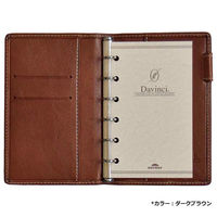 レイメイ藤井 ダ・ヴィンチ オイルレザー ポケットサイズ 6穴 リング11mm ブラック JDP1411B 1個（直送品）