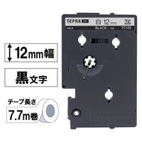 キングジム テプラ TEPRA TR テープカートリッジ 幅12mm 白ラベル(黒文字) 白 TC12S-H 1個（直送品）