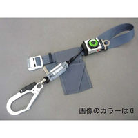 ポリマーギヤ 胴ベルト型ランヤード巻取り式ボタン巻取りRTNDJーS51Sロック機構なしグレー 1100100003593 1本（直送品）
