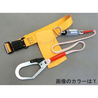 ポリマーギヤ 胴ベルト型ランヤード巻取り式 平綱ロープ ロープ:白赤 TSNーN51S 黄 1100100003622 1本（直送品）