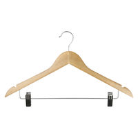 木製ジャケットハンガー クリップ付 WH-02 1セット（1セット(3本組)×5） 回転式フック 業務用 伊藤忠リーテイルリンク