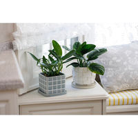 デルキ 植木鉢 テグラポット A 受け皿付き ブルー 484548 1個（直送品）