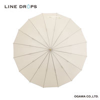 小川 雨傘 長傘 LINEDROPS 16本骨 60cm 手開き式 ベージュ 489427 1個（直送品）