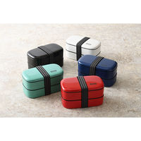 イエロースタジオ 弁当箱 800ml 25EDGE オーバル2段ランチ ブラック 490790 1個（直送品）