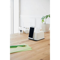 吉川国工業所 ティッシュケース 再生材 ハーフティッシュボックス スマホスタンド ホワイト 494259 1個（直送品）