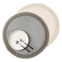 ルークラン ランチョンマット アプリクス ラウンドナチュレ ブルーグレー 494737 1個（直送品）