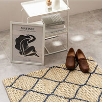 萩原敷物 玄関マット 室内 ジュートマット モロッカン 60×90 ネイビー 493625 1個（直送品）