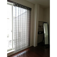 加栄レース 間仕切り カーテン 150×220cm パタッとたためるカーテン 防炎加工 ドット柄 グレー 355121 1個（直送品）