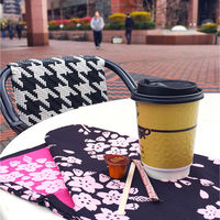 三陽商事 風呂敷 ランチクロス お弁当 50cm 中巾 京の両面おもてなし 桜 ブラック 364258 1個（直送品）