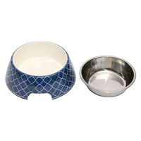 ルークラン フードボウル ループ スタイリーボウル S 犬 猫 ペット モロッカンネイビー 447585 1個（直送品）