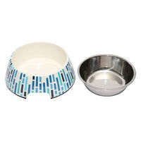 ルークラン フードボウル ループ スタイリーボウル M 犬 猫 ペット シャワーブルー 447589 1個（直送品）