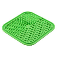 ルークラン フードボウル 早食い防止 ループ リックマット スクエア シリコン 犬 猫 ペット グリーン 447596 1個（直送品）
