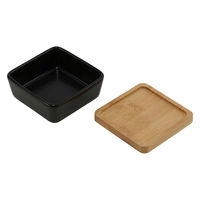 ルークラン フードボウル ループ ディッシュ ピッコロ 陶器 犬 猫 ペット ブラック 447686 1個（直送品）