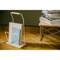 ギャラックス貿易 マガジンラック サイドバイサイド Newspaper Rack 木製 北欧 ホワイト 448043 1個（直送品）