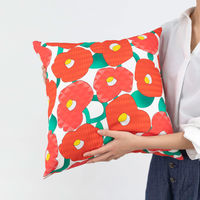 美研繊維 クッションカバー あそ美心 45×45cm 乱れ椿 460564 1個（直送品）