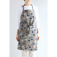 デュプリュス エプロン atelier Nuuit 綿麻プリントショートエプロン グレー 464688 1個（直送品）