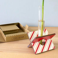 クレイ 花瓶 フラワー立て 一輪挿し オレンジ×グリーン 468913 1個（直送品）