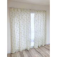 加栄レース レースカーテン リーフ柄 UVカット パイルミラーレース 100×108cm 省エネ 2枚組 ホワイト 469317 1個（直送品）