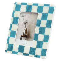 ルークラン フォトフレーム アプリクス ポストカード チェック ターコイズ 469465 1個（直送品）