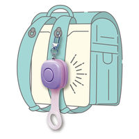 デビカ 防犯ブザー 7色に光る 非常用ブザー ベルト付き 生活防水 防水 パープル 474044 1個（直送品）