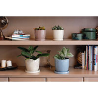 デルキ 植木鉢 ドーセポット S 受け皿付き ダイヤ模様×ピンク 484570 1個（直送品）