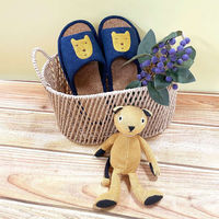 アセット スリッパ のほほん M 約23.0cm ネイビー 485768 1個（直送品）