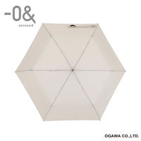 小川 折りたたみ傘 -0& ゼロアンド 軽量ミニ 雨傘 55cm ベージュ 486381 1個（直送品）