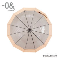 小川 長傘 -0& ゼロアンド 12本骨 クリア アンブレラ 雨傘 60cm オレンジ 486385 1個（直送品）