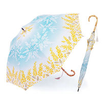 小川 日傘 河馬印本舗 長傘 晴雨兼用 手開き式 50cm ミモザ 486394 1個（直送品）