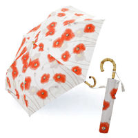 小川 日傘 河馬印本舗 2段 折りたたみ傘 晴雨兼用 手開き式 50cm ポピー 486402 1個（直送品）