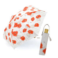 小川 日傘 河馬印本舗 折りたたみ傘 晴雨兼用 手開き式 50cm ポピー 486413 1個（直送品）