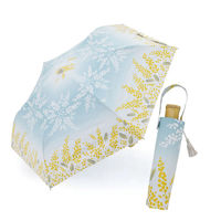 小川 日傘 河馬印本舗 折りたたみ傘 晴雨兼用 手開き式 50cm ミモザ 486416 1個（直送品）