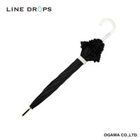 小川 長傘 centelleo 晴雨兼用 フリルパラソル 手開き式 50cm ブラック 487413 1個（直送品）