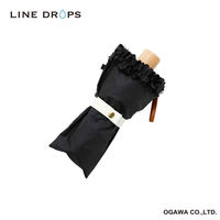 小川 折りたたみ傘 centelleo 晴雨兼用 フリルパラソル 三段折りたたみ傘 手開き式 50cm ブラック 487421 1個（直送品）