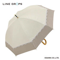 小川 長傘 centelleo 晴雨兼用 バイカラー パラソル レース 手開き式 50cm A 487427 1個（直送品）