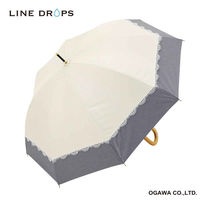 小川 長傘 centelleo 晴雨兼用 バイカラー パラソル レース 手開き式 50cm D 487430 1個（直送品）